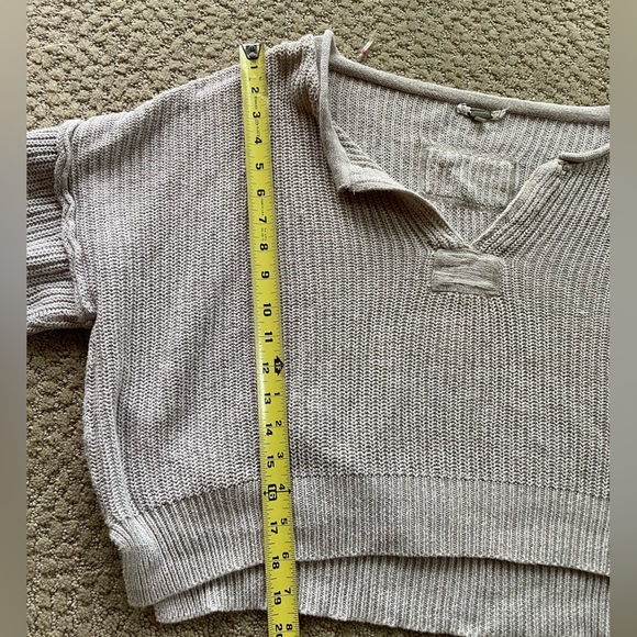 Gimmicks beige cotton knit oversized crop dolman sweater - Picture 11 of 12